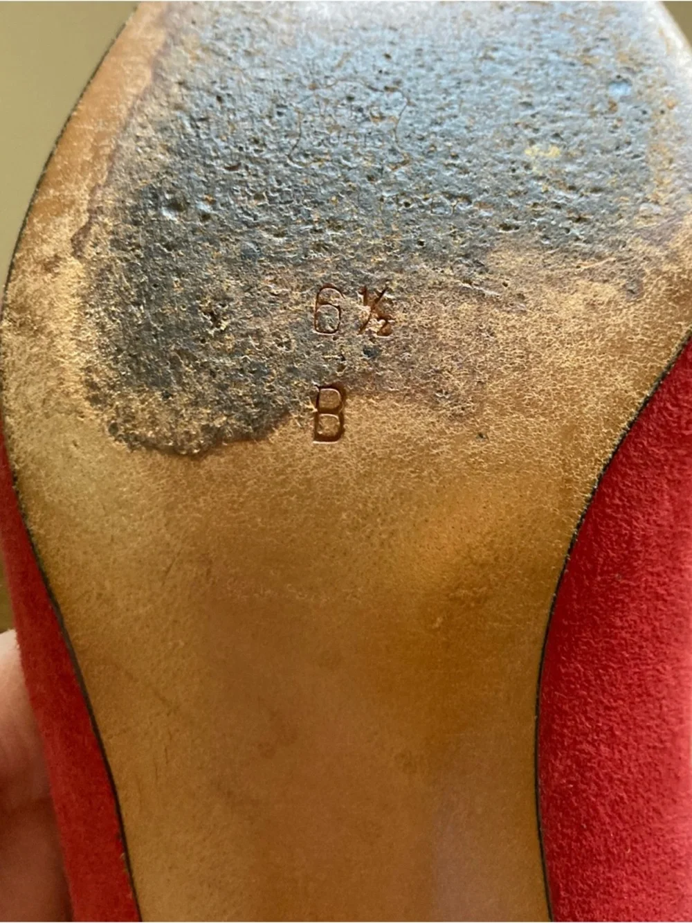 Vintage Evins Red Suede Heels 6.5